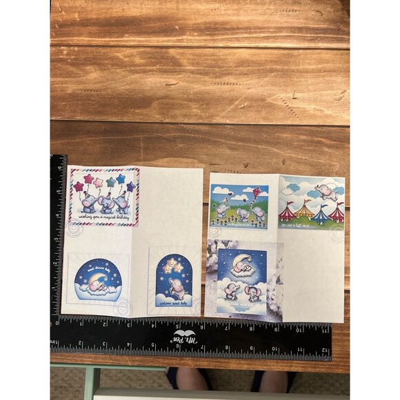 Sunny Studio Baby Elephant Clear Stamp & Die Set With Moon Stars Clouds - Picture 5 of 5